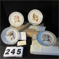 Norman Rockwell boxed Christmas plates.