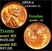 1954-s Lincoln Cent 1c Grades GEM++ RD