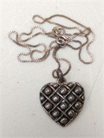 Vintage Italian 925 Sterling Silver Heart Pendant