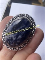Ring - Sodalite - Size 8 - Handmade with German