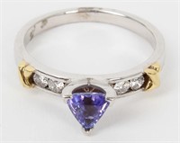 Jewelry 14kt White Gold Tanzanite & Diamond Ring