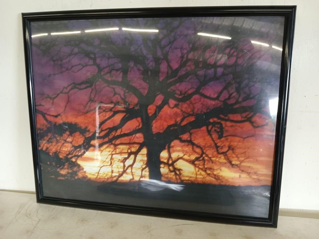 2 Pc framed wall art, 1 is 3D changes seasons;