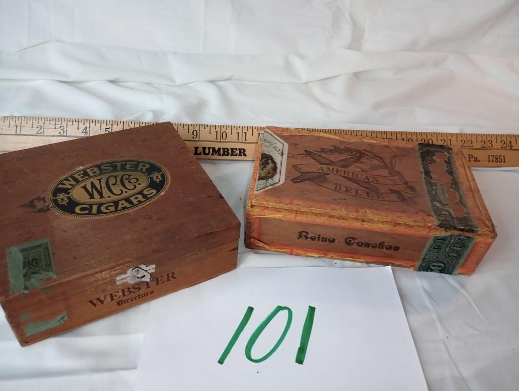 TWO VINTAGE CIGAR BOXES