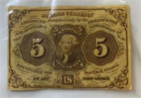 5 Cent Note Postal Currency