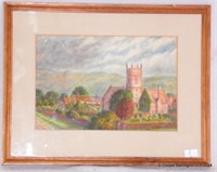 A Lumby  Village Church Landscape Painting