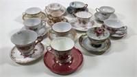 Lot of 12 Tea Cups W/ Matching Plate