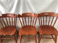 3 MCM WOOD CHAIRS. GOOD CONDITION