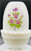 Fenton Hp Violets In The Snow Fairy Lamp By M