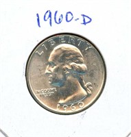 1960-D Washington Uncirculated Silver Quarter