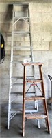 8' Aluminum & 4' Wooden Ladders