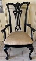 Black Chippendale Style Armchair