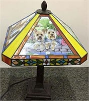 The Yorkie Stained Glass Lamp
