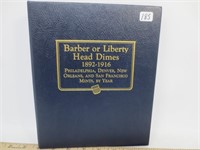 Empty Whitman Barber dime coin book