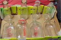 LARGE FLAT OF GLASS MILK JUGS & BOTTLES