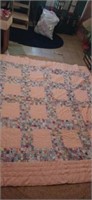 Pink hand made patch quilt 88in x 75in