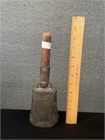 Antique Cow Bell Patent Applied Wood Handle