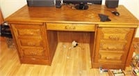 Solid Oak Desk And Chair - Not Items on top