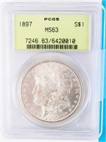 Coin 1897  Morgan Silver Dollar PCGS MS63