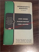Power- Driven Corn Binder operator's manual John