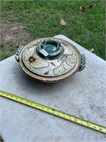 Vintage covered bowl- ceramic- pottery