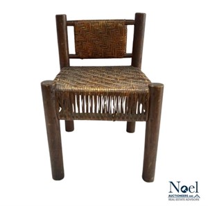Antique Split-Wood Woven Child’s Chair
