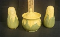 1940's Shawnee Pottery Corn King Sugar/S&P Shakers