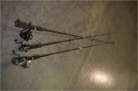3PC ASSORTED ROD AND REELS