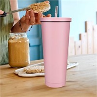 NEW - 750 mL Stainless Steel Tumbler with Straw