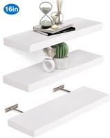 P3702  OlarHike 16" White Floating Wall Shelves, S