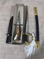 mini sword and hunting knife