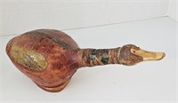 1970s Italian Tooled Leather Duck Decanter