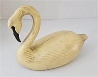 Vintage Handcrafted Wooden Swan Decoy #2