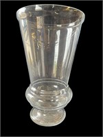 Vintage Hand Blown Flare Glass Rib Foot Vase