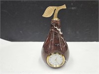 Marble Paperweight Pear Desk Clock  5" h