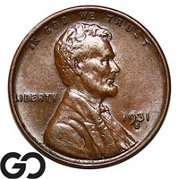 1931-S Lincoln Wheat Cent, Choice AU++ Key Date