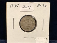 1935 Can Silver Ten Cent Piece  VF30