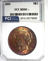 1923 Peace PCI MS65+ Golden Purple