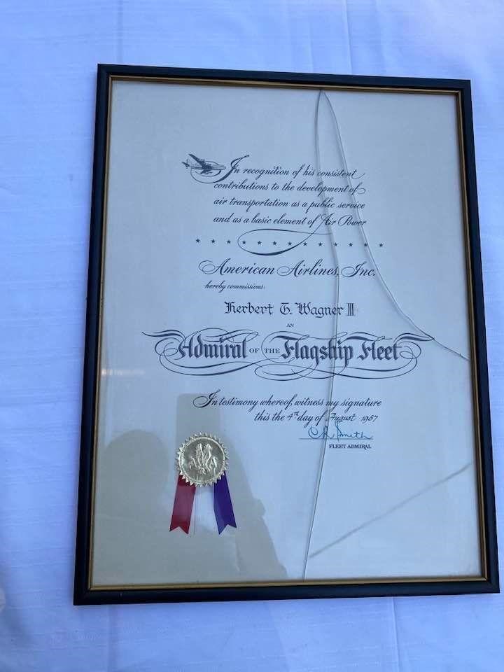 1987 American Airlines Certificate