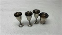 Brass plated shooter cups and measure