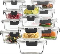 24-Piece Superior Glass Food Storage Containers