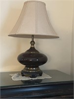 Lamp and doily