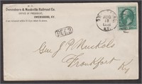 Owensboro & Nashville Railroad Corner Card, US Sta