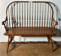 Late 20th Century Hitchcock Style Windsor Settee B