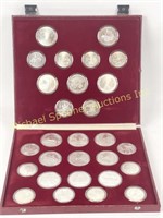 MOSCOW 1980 OLYMPICS 28 SILVER COIN SET IN CASE