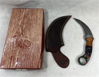 8" Raptor Claw Knife W/sheath And Box