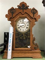 Beautiful antique oak kitchen shelf clock, c.1890