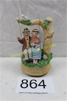 Vintage Ceramic Old Couple Swing Music Box