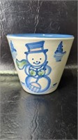 Rare Adorable Signed MA Hadley Pottery Snowman