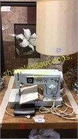 Picture, lamp, singer sewing machine