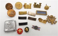MILITARY PINS / BUTTONS & ANCHOR BUCKLE